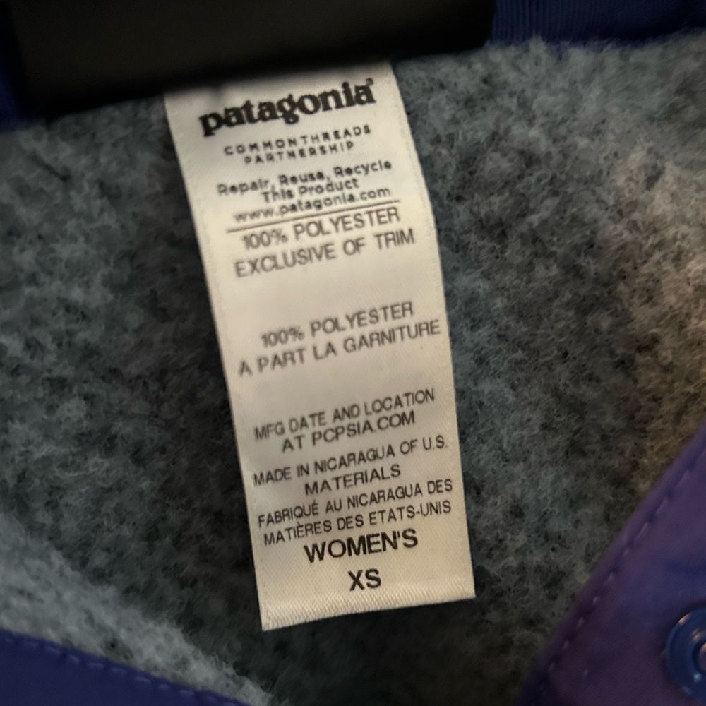 Patagonia Women’s XS 1/4 Snap Blue Fleece Pullover Jacket - Picture 11 of 11
